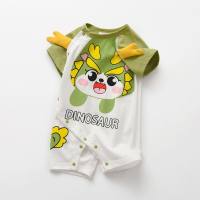 Baby clothes newborn summer pure cotton short-sleeved boneless thin full month baby jumpsuit summer clothes romper crawling clothes  Multicolor