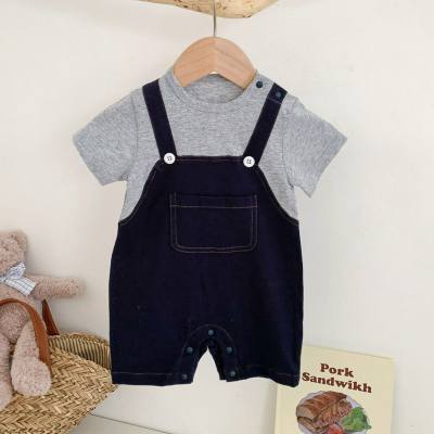 New summer baby clothes summer short-sleeved pure cotton one-piece out-of-body sling crawling clothes baby summer clothes