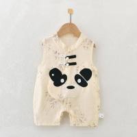 Verano fino bebé Panda bambú hombro ancho lindo dibujos animados transpirable ropa de escalada  Multicolor