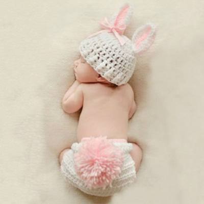 Neonato 100 giorni abbigliamento fotografico per bambini 100 giorni studio fotografico oggetti di scena piccola forma di coniglio nuova femmina