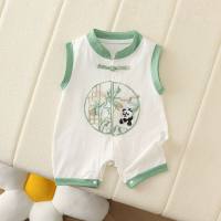 Summer new baby thin baby embroidered short-sleeved comfortable and breathable outer wear jacket  Green