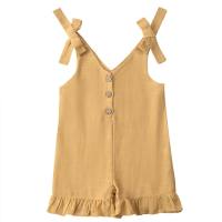 Overalls cotton and linen casual home children's climbing clothes  Yellow