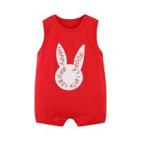 Baby jumpsuit summer clothes baby sleeveless vest baby romper baby basketball uniform newborn sportswear thin crawling clothes  Red