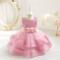 Girls one-year-old dress white puffy skirt baby princess dress European and American piano performance skirt summer kids dress  Multicolor