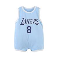 Baby jumpsuit summer clothes baby sleeveless vest baby romper baby basketball uniform newborn sportswear thin crawling clothes  Blue