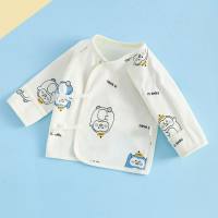 Newborn half back boneless spring baby baby belly protection pure cotton bottoming top long sleeve spring autumn summer  متعدد الألوان