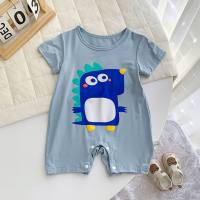 Baby Spring and Summer Thin Children's Pajamas Baby Mask Cotton Boys Girls Air Conditioning Clothes  Blue