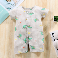 Baby climbing clothes summer thin jumpsuit breathable romper newborn clothes short-sleeved air-conditioned clothes baby pajamas  Multicolor