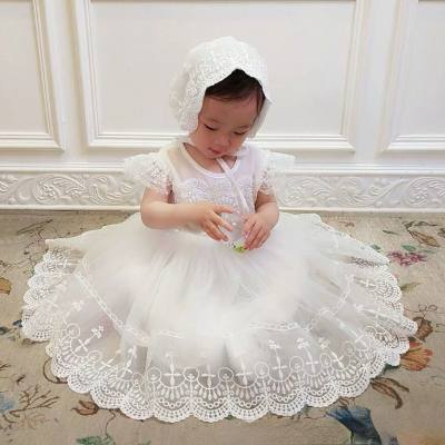 Summer baby dress spring and summer sleeveless princess dress girl's one-year-old dress full moon hundred-day banquet pure white dress