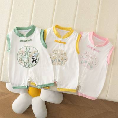 Summer new baby thin baby embroidered short-sleeved comfortable and breathable outer wear jacket