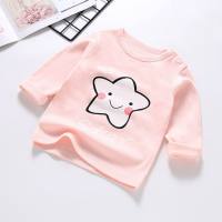 Baby bodenbildung baumwolle T-shirt neue stil infant cartoon tops für männer und frauen baby langen ärmeln  Rosa