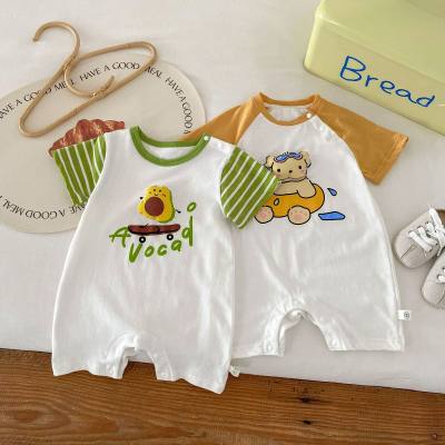 Baby cartoon onesie children's clothing baby super cute short-sleeved rompers baby clothes