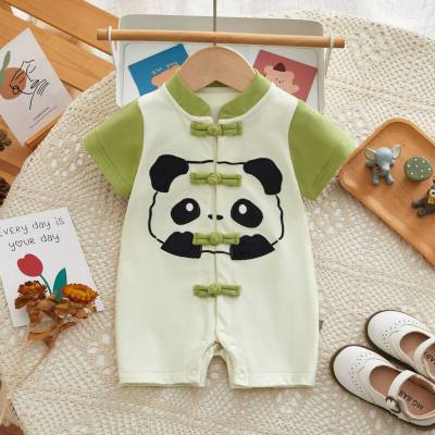 Macacão infantil verão fino panda estilo nacional moda macacão bonito roupas de verão do bebê universal super bonito rastejando roupas