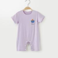 Mono de bebé de verano, Pelele de manga corta modal fino para bebé, ropa con aire acondicionado, ropa para recién nacido, pijamas de verano  Púrpura