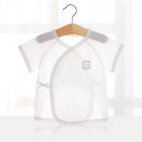 Newborn baby half back clothes newborn baby autumn clothes tops pure cotton summer thin baby short-sleeved strap monk clothes  White