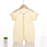 ملابس صيفية للأطفال حديثي الولادة بذلة بدون عظم تكييف هواء للأولاد والبنات ملابس زحف للأطفال رومبير  أصفر