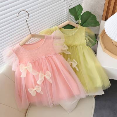 Candy color baby girl travel photo taking fashionable summer clothes