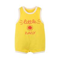 Baby jumpsuit summer clothes baby sleeveless vest baby romper baby basketball uniform newborn sportswear thin crawling clothes  Yellow