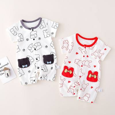 Baby one-piece clothes, summer newborn pajamas, thin summer clothes, pure cotton short-sleeved summer clothes