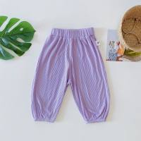 Baby pants summer thin anti-mosquito pants modal boys and girls baby big pp pants air-conditioning trousers children's fart pants  Purple