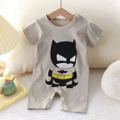 New summer clothing newborn baby pure cotton short-sleeved thin open crotch crawling clothes baby jumpsuit