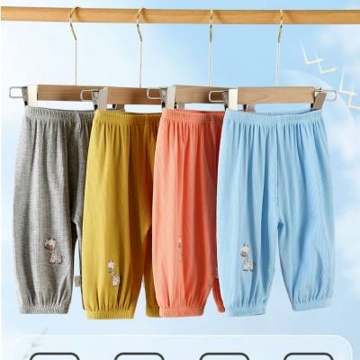 Baby anti-mosquito pants modal summer thin summer wear ice silk girls bloomers baby trousers