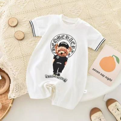 Newborn baby summer thin clothes short-sleeved romper boy and girl baby crawling clothes pocket bear one-piece romper