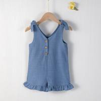 Overalls cotton and linen casual home children's climbing clothes  Blue