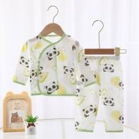 Summer thin baby split clothes newborn clothes pure cotton air-conditioning clothes baby suit baby clothes  Green