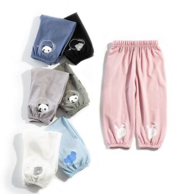 Summer children's mosquito-proof pants, children's summer casual pants, new models, small animal print nine-point pants, thin style