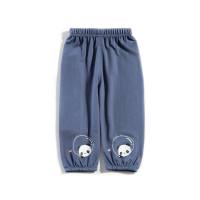 Summer children's mosquito-proof pants, children's summer casual pants, new models, small animal print nine-point pants, thin style  Deep Blue