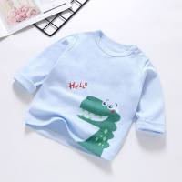Baby bottoming cotton T-shirt new style infant cartoon tops for men and women baby long sleeves  Blue