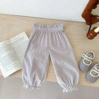 Baby pants spring and summer children's anti-mosquito pants toddler pants girls casual pants baby trousers  Gray