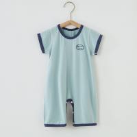 Newborn baby jumpsuit summer thin short-sleeved boneless jumpsuit modal baby clothes breathable infant short crawling  Blue