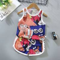Children's Thin Hollow Vest Set Boy Baby Summer Mesh Breathable Sleeveless Two-piece Set  Multicolor