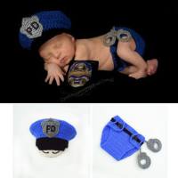 Vêtements de photographie pour enfants, combinaison de sécurité PD pour nouveau-né, vêtements de photographie en laine tricotés à la main pour bébés  Bleu
