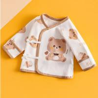 New style newborn boneless half back clothes baby four seasons hand protection anti-scratch small top baby belly protection clothes  Khaki