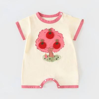 Baby girl outdoor climbing clothes thin newborn short-sleeved jumpsuit baby summer clothes