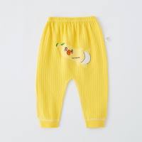 Baby autumn trousers single pants pure cotton children's leggings spring and autumn inner wear pants children  Yellow