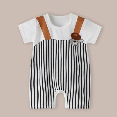 بدلة للرضع والأطفال الصغار لفصل الصيف، ملابس رقيقة للصبي الرضيع، تتكون من قطعة واحدة