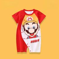 Baby clothes summer pure cotton short-sleeved thin baby jumpsuit summer clothes newborn baby romper crawling clothes pajamas  Red