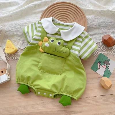 Baby summer short-sleeved baby fart clothes baby triangle crawling clothes summer clothes newborn fashion cartoon clothes