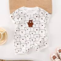 New summer baby clothes thin newborn baby jumpsuit pure cotton short-sleeved romper cute super cute romper  White