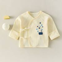 Baby-Halbrücken-Kleidung für alle Jahreszeiten, ohne Knochen, Baby-Halbrücken-Kleidung, doppellagiger Bauchschutz, Schnürung, Neugeborenen-Einzeloberteil mit Handschutz  Gelb
