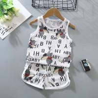 Children's Thin Hollow Vest Set Boy Baby Summer Mesh Breathable Sleeveless Two-piece Set  Multicolor