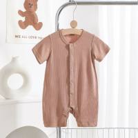 Baby summer modal jumpsuit men's and women's romper infant crawling clothes baby pajamas thin boneless air-conditioning clothes  Pink