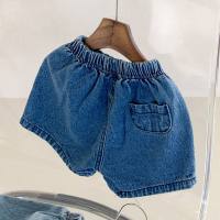 Denim shorts summer clothes for infants and young children shorts for boys and girls pocket denim pants for babies thin pants  Blue