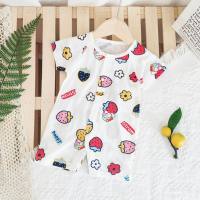 Short-sleeved closed crotch baby summer thin romper infant boneless crawling clothes  Multicolor