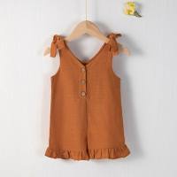 Overalls cotton and linen casual home children's climbing clothes  Brown