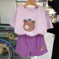 Summer suits, baby clothes, fashionable clothes  Purple